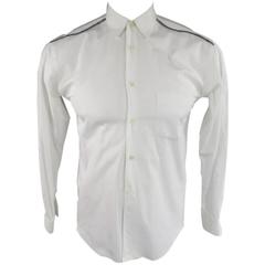 COMME des GARCONS Men's Size S White Cotton Long Sleeve Top Stitch Shirt