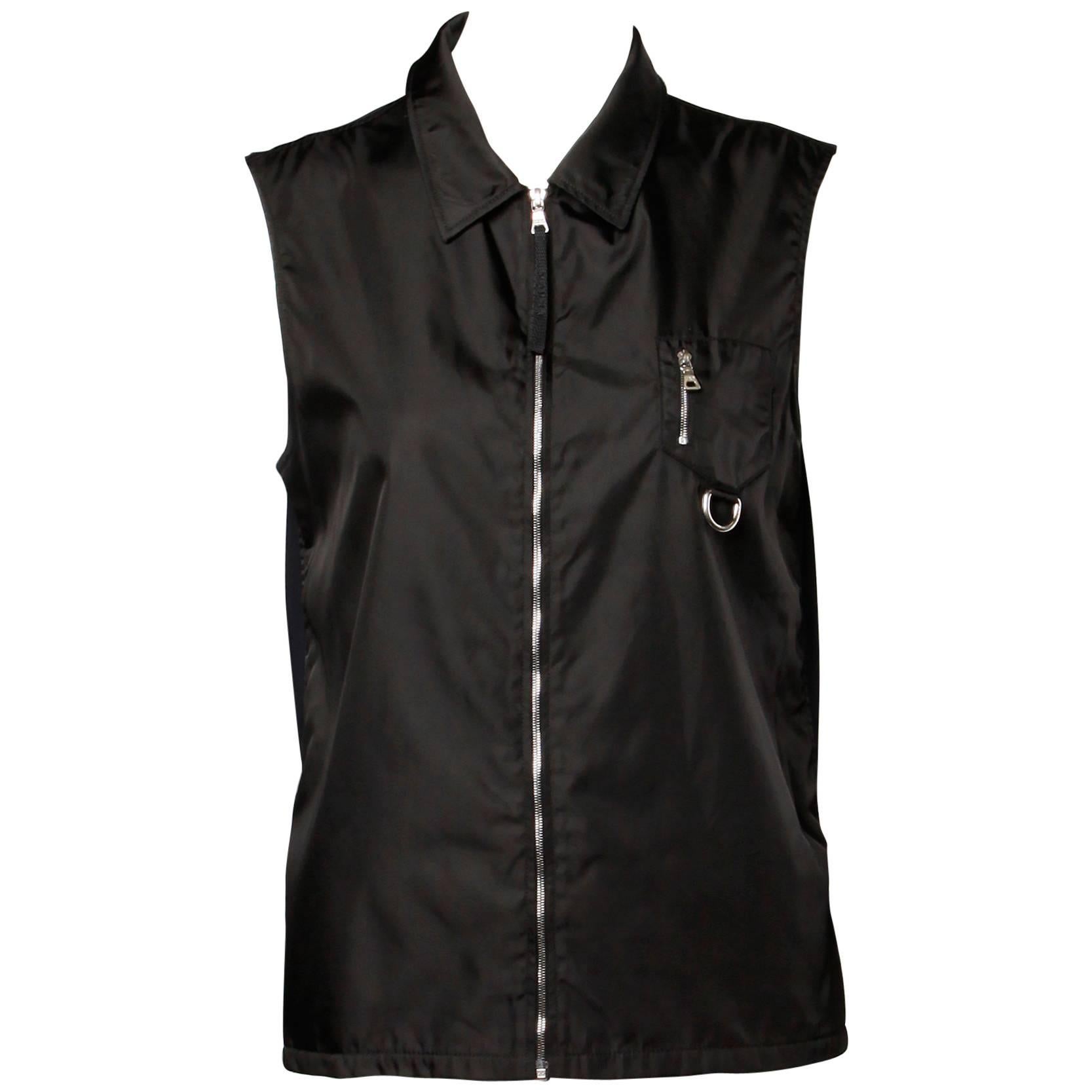 Prada Black Nylon Vest Jacket or Waistcoat