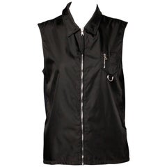 Vintage Prada Black Nylon Vest Jacket or Waistcoat