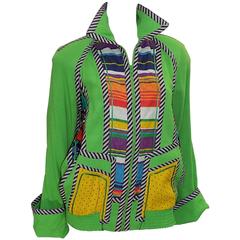 Koos Van Den Akker Vintage linen color block summer jacket  Fabulous!