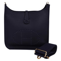 Hermes Evelyne PM Bag Bleu Nuit Gold Hardware Clemence Hardware