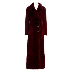 Used Gucci by Tom Ford red sheepskin floor-length oversized coat, fw 1996