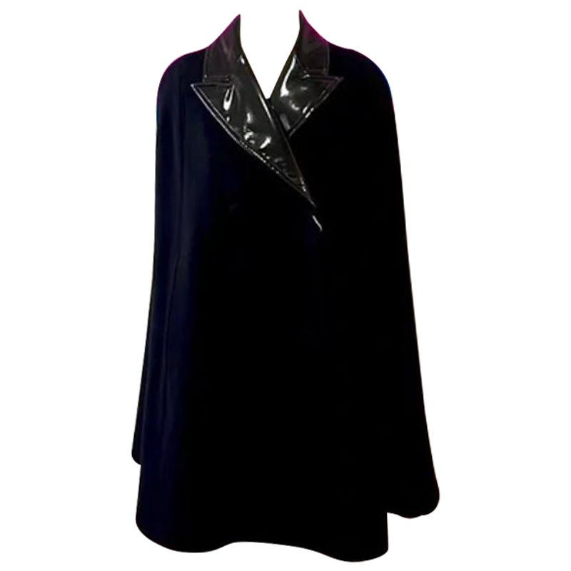 Moschino Couture Tuxedo Black Wool Cashmere Cape NWT For Sale