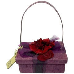 Moschino Y2K Jahr 2000 Lavendel Samt Box Tasche Blume