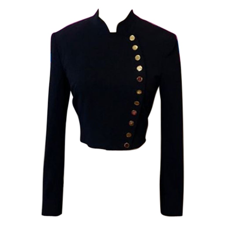 Moschino Band Military Crop Jacket For Sale