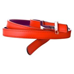 Hermes 85cm Capucine & Anemone H Belt Reversible JaneFinds