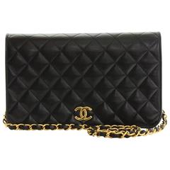 Vintage Chanel Black Quilted Lambskin Single Flap Bag