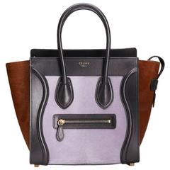 Céline Tri-colour Faux Pony Fur & Smooth Leather Micro Luggage