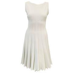 Iconic Azzedine Alaia White Sleeveless Stretch Dress
