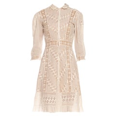 Edwardian White Cotton Vintage Dress