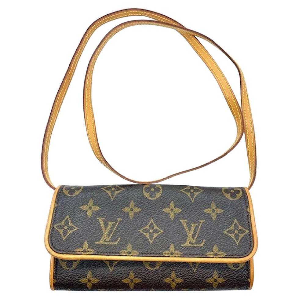 Louis Vuitton Brown, Pattern Print Monogram Pochette Twin PM w/ Strap