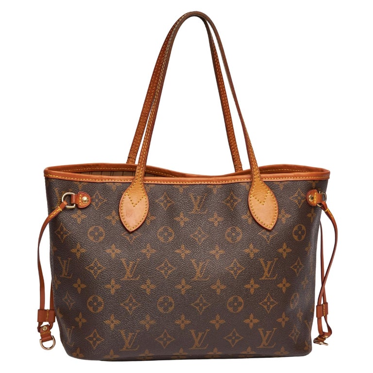 Louis+Vuitton+Neverfull+Beige+Interior+Tote+PM+Brown+Canvas for