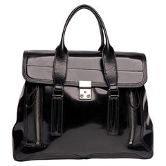 3.1 Phillip Lim Black Patent Leather Pashli Satchel Large