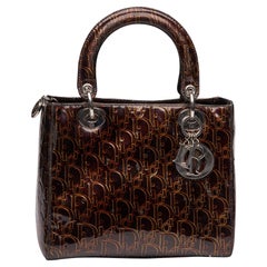 Dior Patent Leather Brown Medium Ultimate Lady Dior Bag