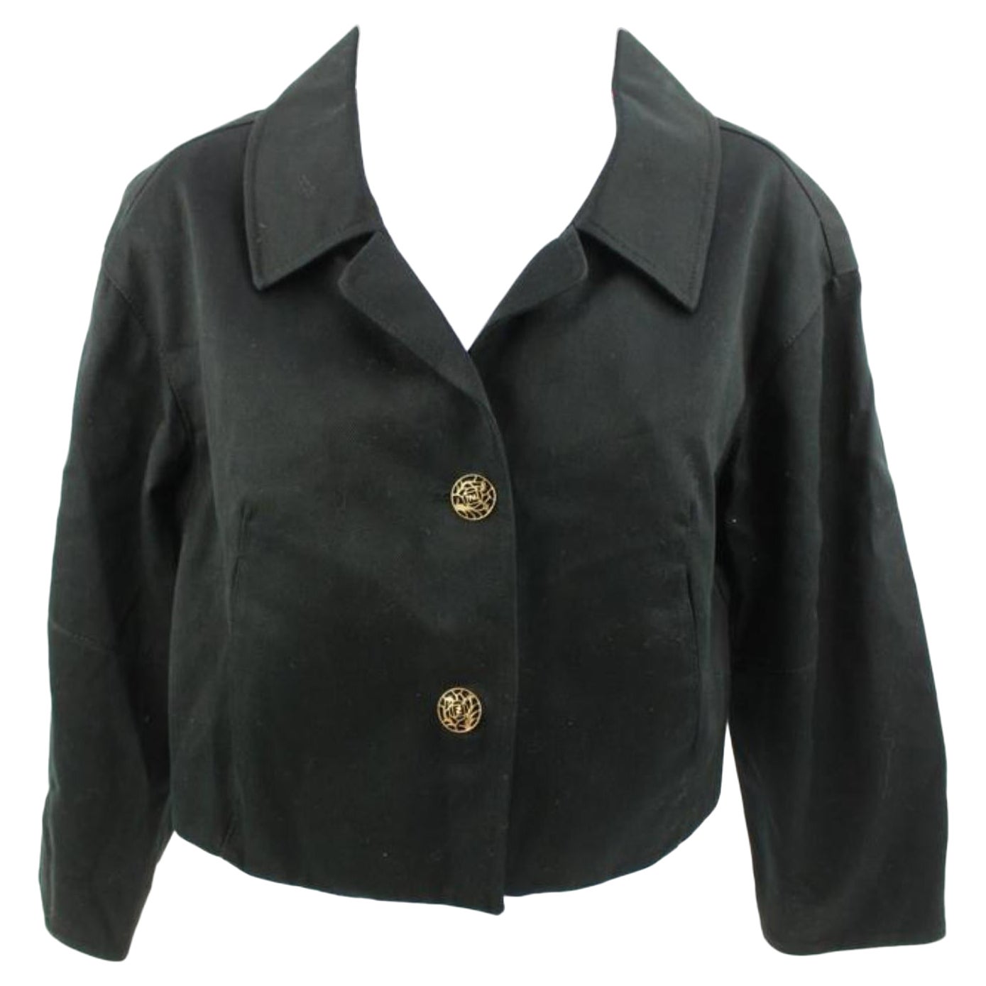 Fendi Women's US size Small Black Cropped Blazer 124f13 For Sale
