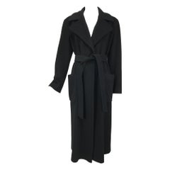 Donna Karan Black Cashmere Wrap Coat 10