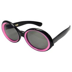 Vintage 1960s Italian Black w/ Pink ModSunglasses