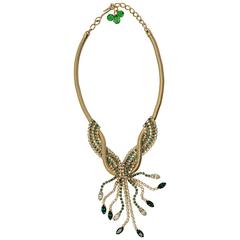 1940s Hobe Gold Tone Necklace with Rhinestones 8