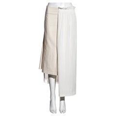 Vintage Comme des Garçons deconstructed cream accordion pleated skirt, ss 2002