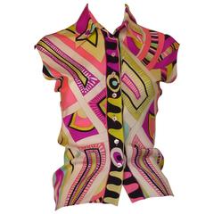Vibrant Emilio Pucci Silk Blouse (42 Itl) 10