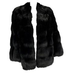 F/W 1997 Gucci by Tom Ford Runway Black Fox Fur Chubby Museum Coat