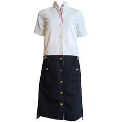 THOM BROWNE Pique oxford shirt dress