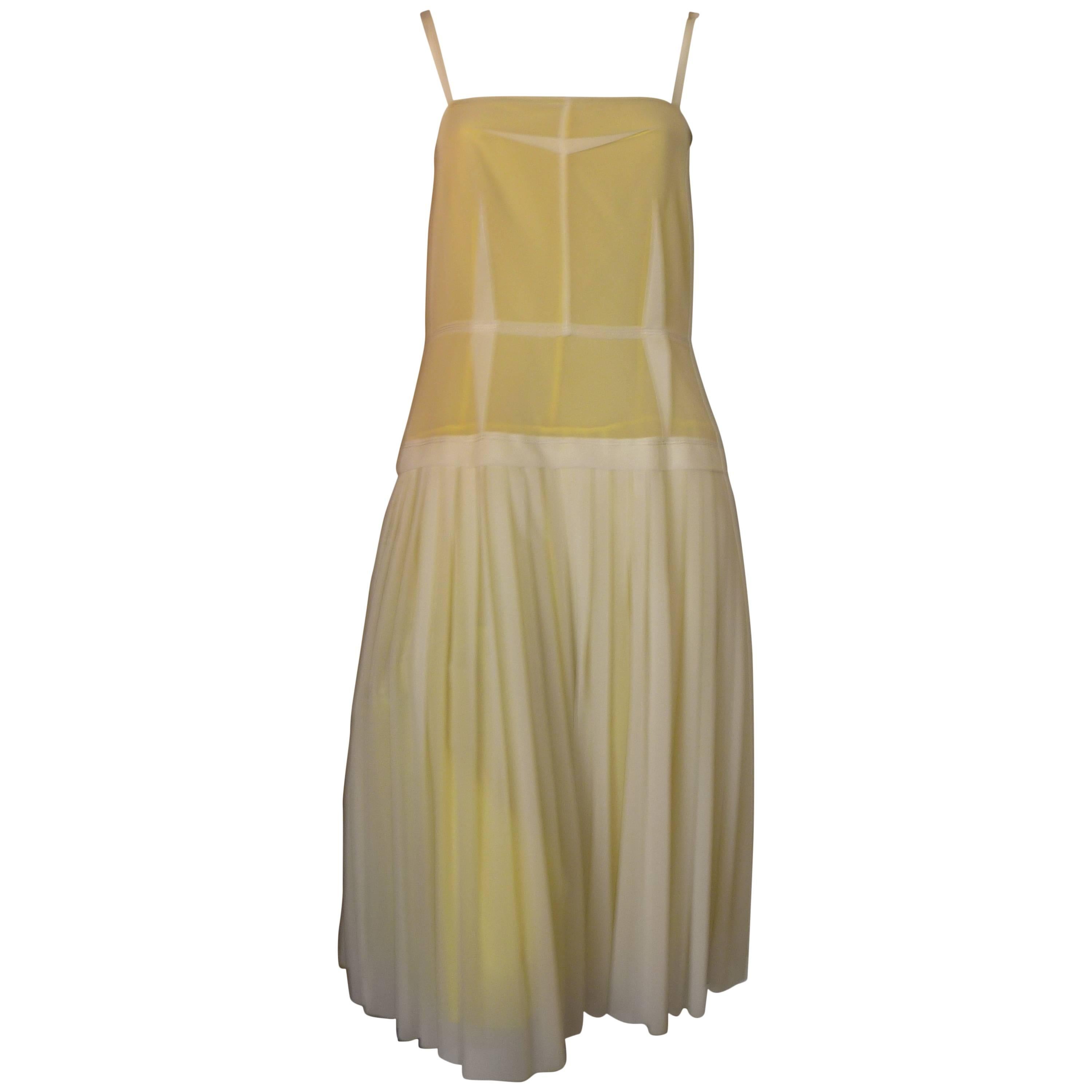 Marc Jacobs Dropped Waist Pale Yellow Dress (4)
