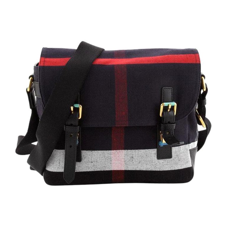 Burberry Baildon Messenger Bag House Check Canvas Medium