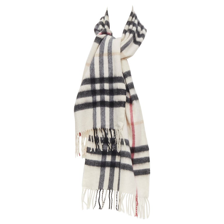 BURBERRY 100% cashmere Classic House Check fringe scarf stone at 1stDibs | burberry  scarf stone, burberry fringe scarf, burberry scarf with fringe