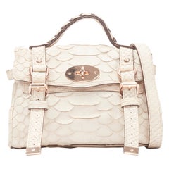 MULBERRY Mini Alexa sac à bandoulière en cuir rose doré et rose pâle avec poignée supérieure écaillée