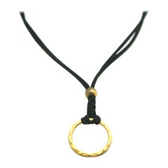 In Circles Black Suede Necklace