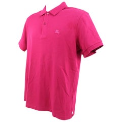 Burberry Mens Large Fuchsia Hot Pink Polo Shirt 119b4