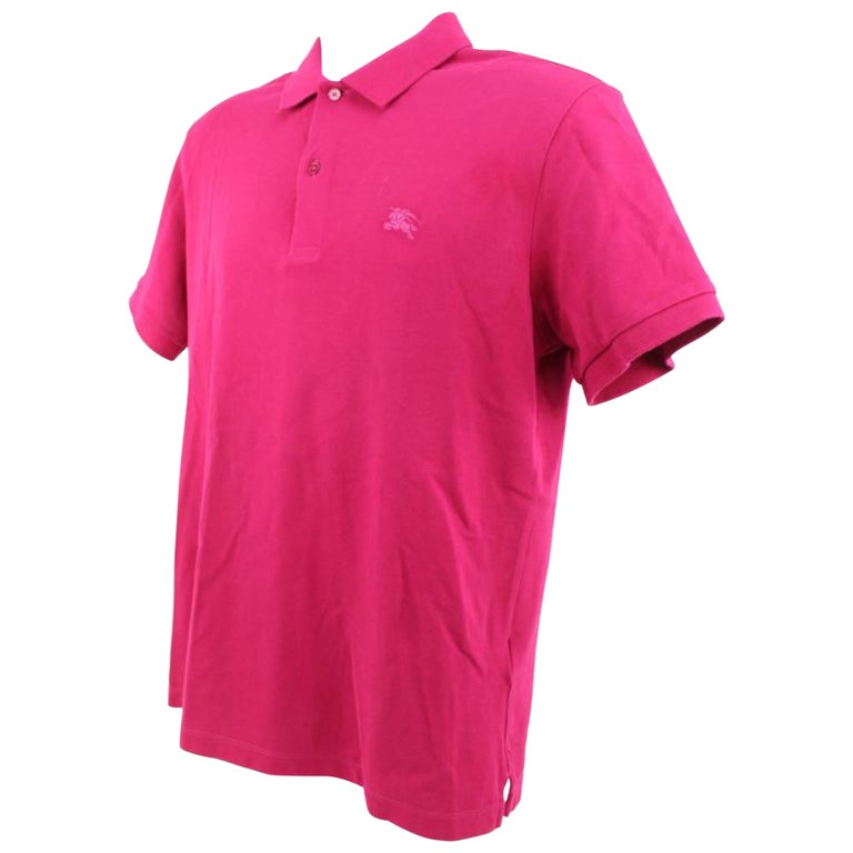 Burberry Mens Large Fuchsia Hot Pink Polo Shirt 119b4 at 1stDibs ...