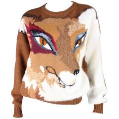 1980's Krizia Figural Fox Sweater