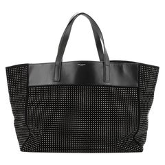Saint Laurent - Fourre-tout réversible East West Shopper en cuir et daim clouté