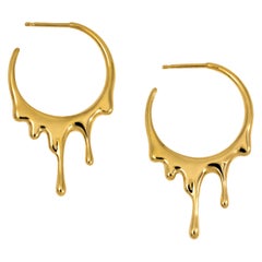 Dripping 24k Gold Vermeil Circular S Earrings