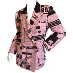 Moschino Couture Zeitungsdruck Jacke