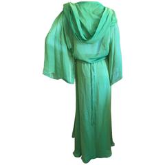 Oscar de la Renta Silk Chiffon Two Piece Dress with Hood