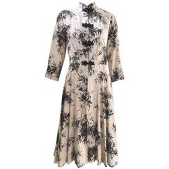 Vintage 1940s Gladys williams honolulu cotton bamboo print robe dress