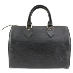 Louis Vuitton Black Epi Leather Noir Speedy 25 Boston Bag PM 27lv223s