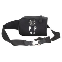 Philipp Plein Saffiano Leather 98 Logo Nylon Men's Belt Waist Bag