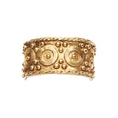 vintage CHANEL Haute Couture Etruscan ornate handcrafted gilded gold cuff bangle