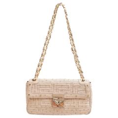 Gianni Versace Couture Nude Ostrich Handbag