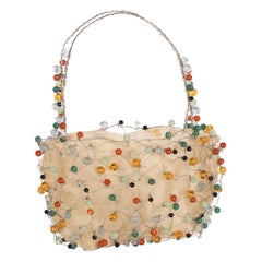 Retro Bottega Veneta Sculptural Beaded Organza Bag