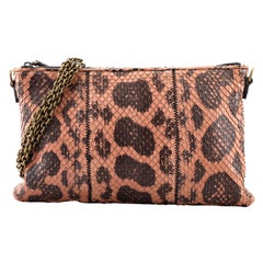 Bottega Veneta Biletto Chain Wallet Snakeskin