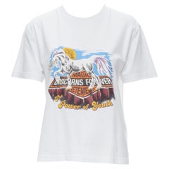 VETEMENTS 2021 Unisex Magic Unicorns Forever white cotton tshirt M