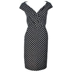CHRISTIAN DIOR Black and White Checkered Cocktail Dress Size 42 6