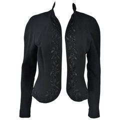 JOHN GALLIANO Black Embellished Jacket Size 6