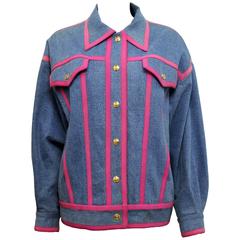 Retro Chanel S/S 1991 'hip hop collection' jacket worn by Linda Evangelista
