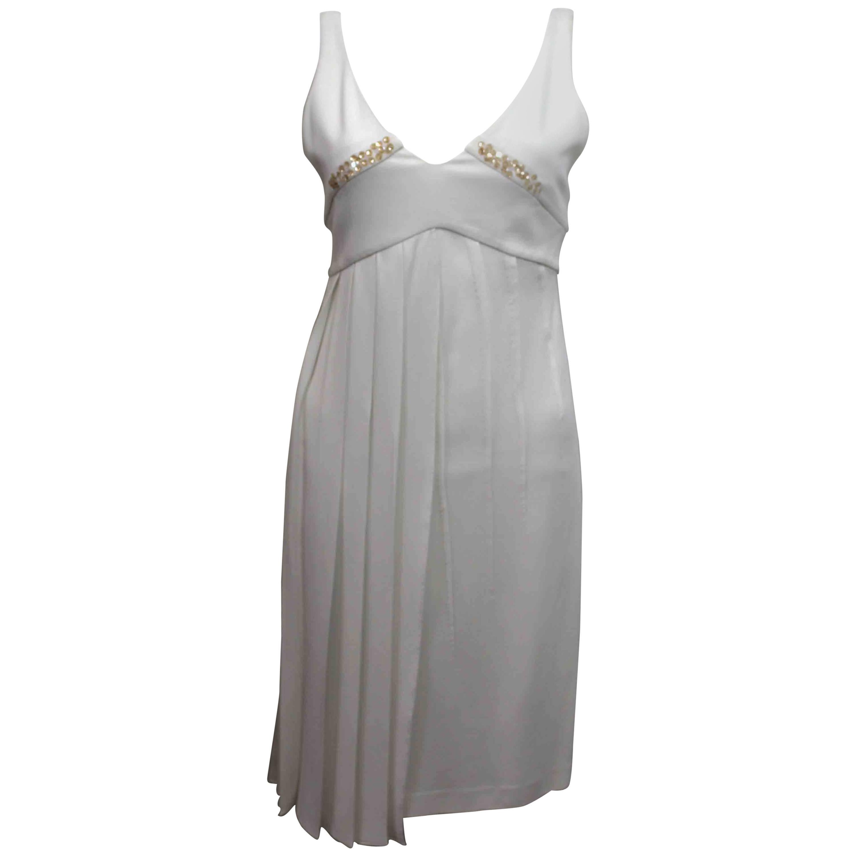 Christian Dior White Silk Dress c. 2005 For Sale